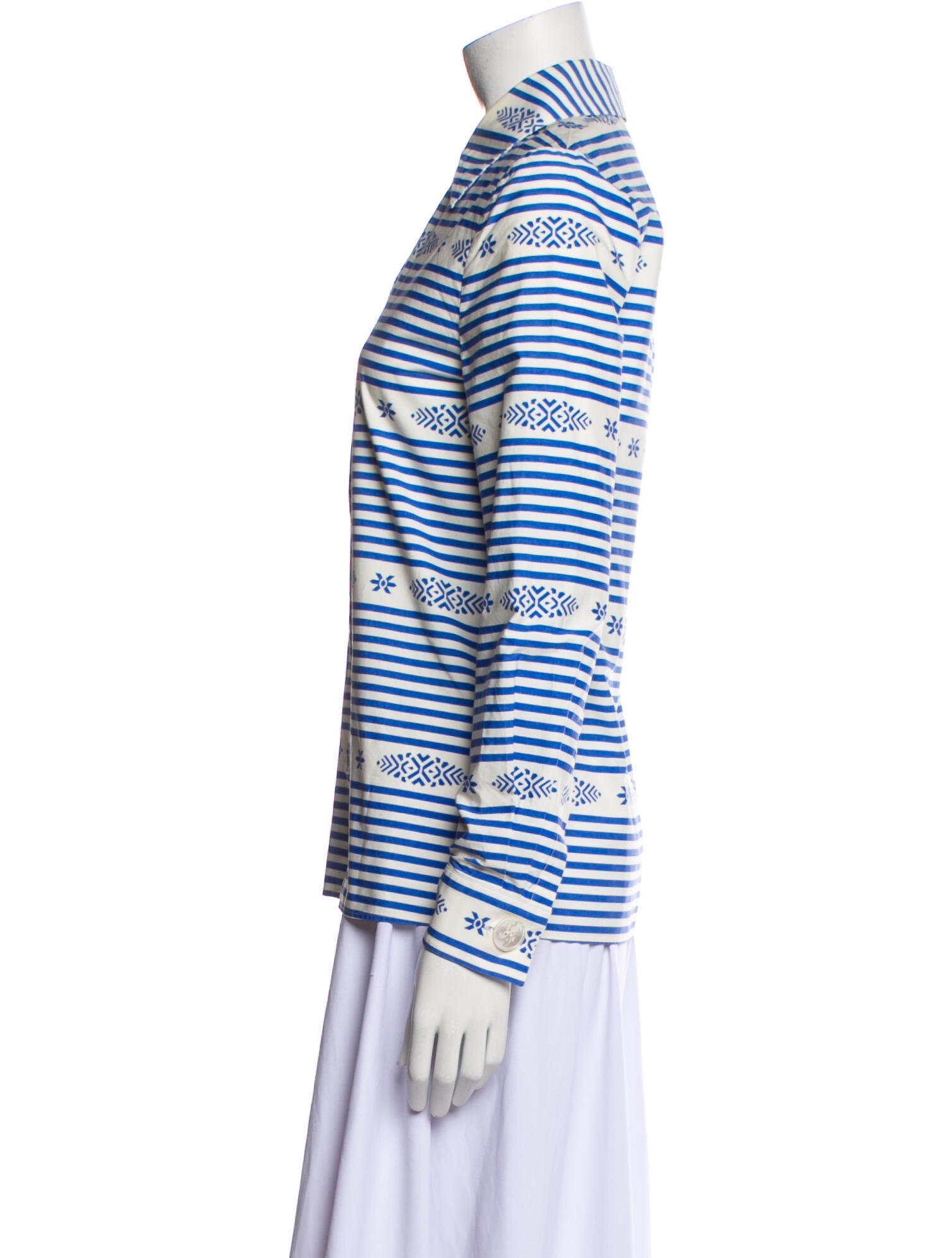 Miu Miu 2015 Striped Button-Up Top